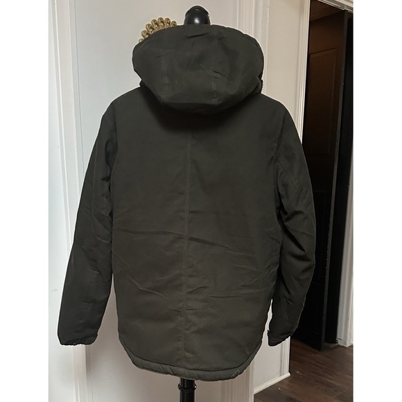 Hawke & Co Hooded Winter Coat Olive Green Sherpa Lined Mens M Gorpcore Utility - Picture 4 of 12